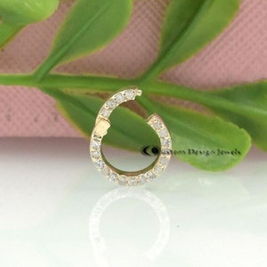 Diamond Circle Charm Holder, 14k Gold Round Charm Enhancer, Diamond Charm Connector, Multiple Circle Charms Gold, Enhancer Charm, Enhancer