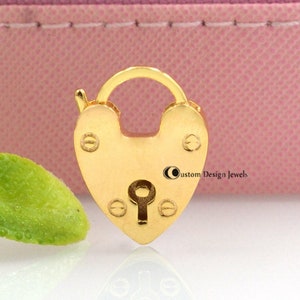14k Gold Heart Padlock, Gold Padlock Jewelry, Padlock Paperclip Necklace, Gold Padlock, 9K Heart Padlock, Gold Padlock, Handmade Padlock
