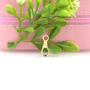 14k massief gouden draaibaar hangslot: bedelscharnier (18 x 7 mm)