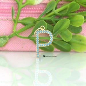 Turquoise Gemstone Letter Charms, All Letter Turquoise pendant, Natural Turquoise Initial Pendant Necklace , Gemstone fine Letter Pendant