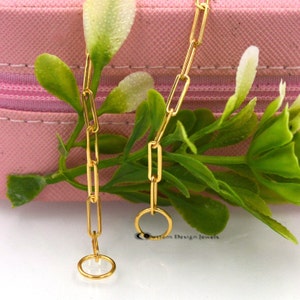 925 Silver Paperclip Chain Necklace, Enhancer Paperclip Chain, Square Link Paperclip Chain, Rectangle Link Chain, Oval Link Chain