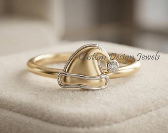 14-karaats vergulde heksenhoedring, heksenhoedring, Halloween-sieraad, opvallende heksenring, gotische ring, uniek cadeau voor haar, fantasiesieraad