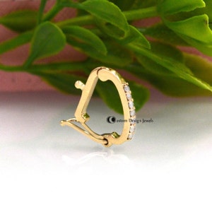 925 Silver Diamond Clasp, Diamond Charm Lock, Diamond Lock, Gold Plated Diamond Enhancer Charm Pendant Lock, Gold Multiple Clip Lock
