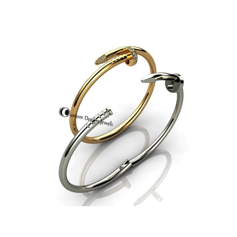 925 Sterling Silver Gold Plated Bangle Pave diamond Screw Bangle Designer Gold Plated Bangle