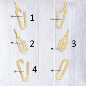 925 Silver Oval Enhancer,  Gold Plated Enhancer, Paperclip Charm Pendant Lock, Enhancer Thick Link, Gold Diamond Paperclip, Oval Thick Link