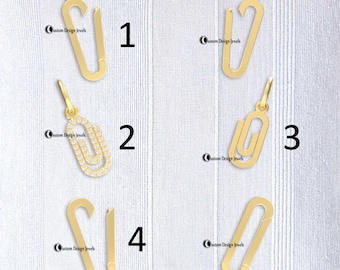 Dije de clip de oro de 14 quilates con candado para realzarlo