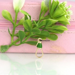 Solid 14K Gold Swivel Push Lock, 14K Enamel Swivel Charms Holder, 14K Swivel Lock Pendant, Push Lock, Swivel Gold Jewelry, 14K Swivel Lock
