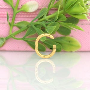 14K Gold Twisted Enhancer Lock, Gold Twisted Circle Lock, Twisted Clasp Hook Lock, Twisted Connector Lock,  Wholesale Charm Lock Jewelry