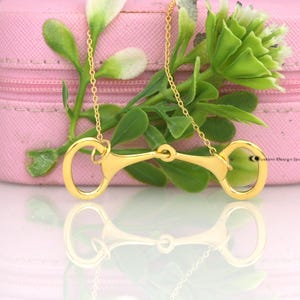 925 Silver Snaffle Bit Necklace, Silver Snaffle Bit Equitation Necklace, Designer Snaffle Bit Necklace, Gold Equestrian Charm Necklace