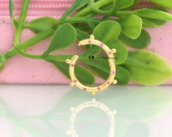 925 zilveren bedelversterker, pave circle houder voor meerdere bedeltjes (15 mm)