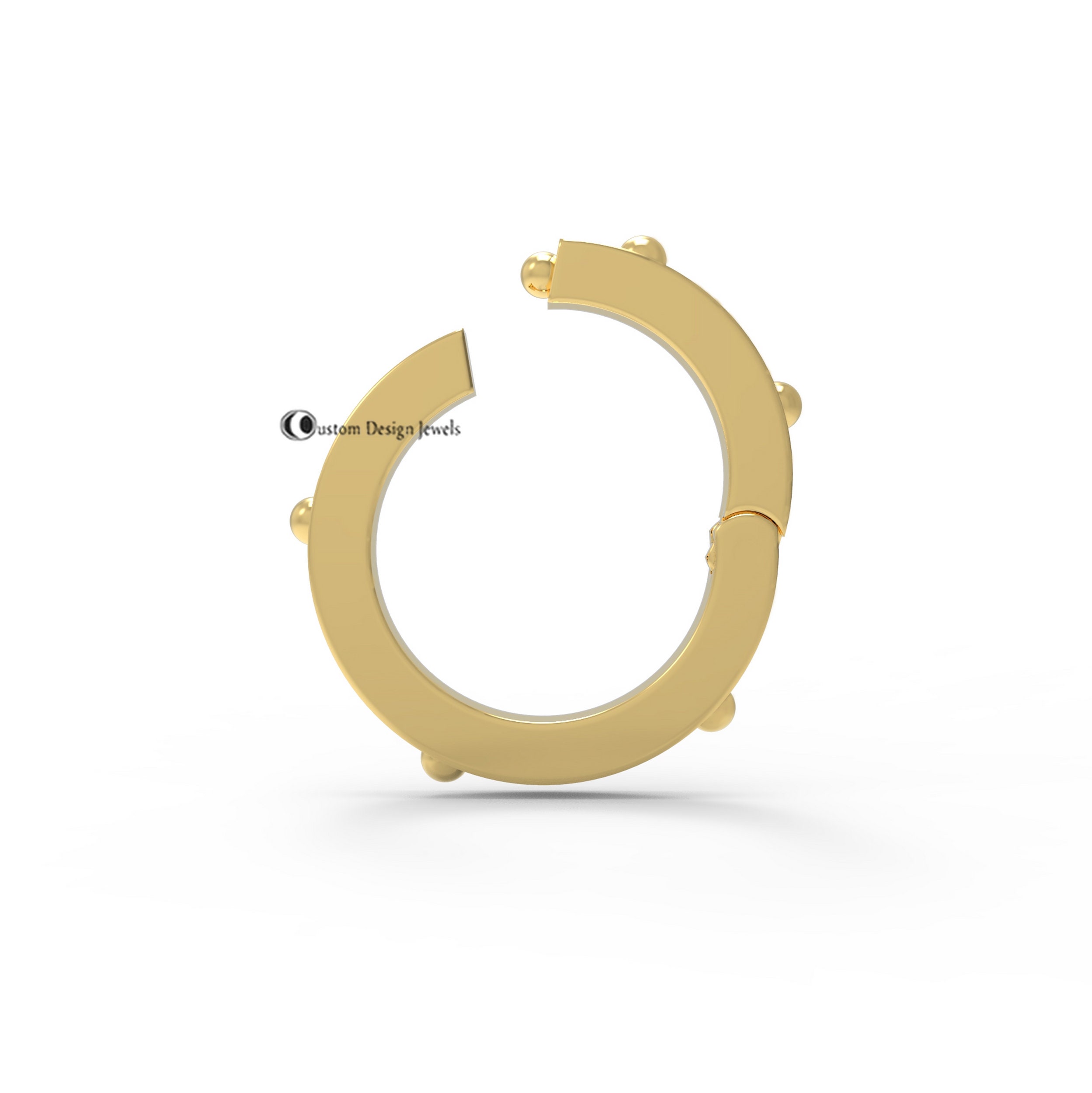 14K Gold Multi Enamel Charm Holder Enhancer Circle Enhancer Etsy