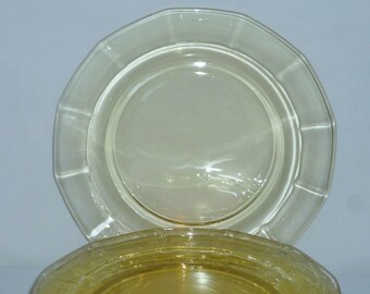 #2419-7" Salad Plate Fostoria New Garland Topaz Yellow #2419-7" Salad Plate Fostoria New Garland Topaz Yellow