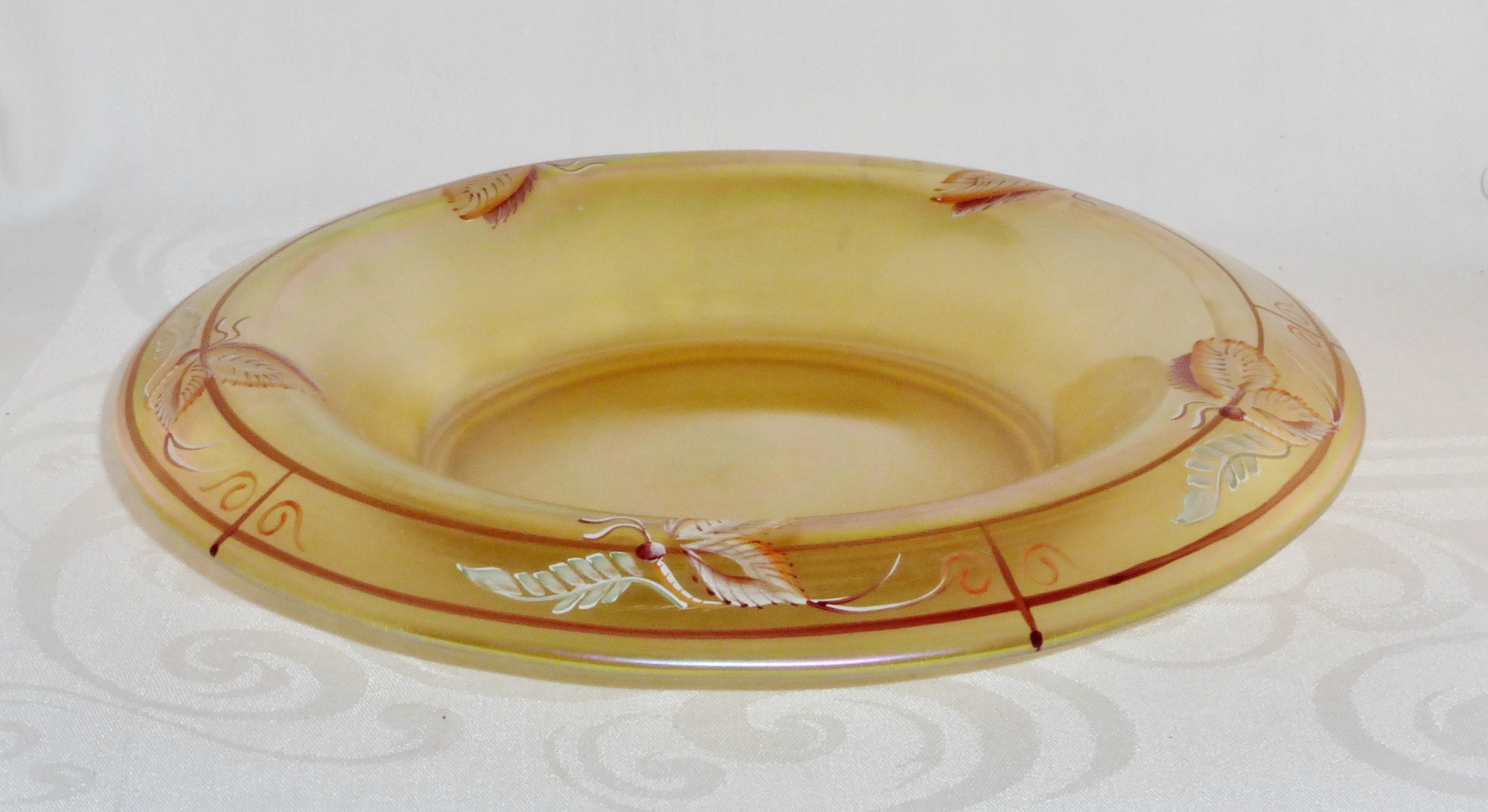 Fenton Millennium Iridescent Gold Stretch Glass Butterfly Rolled