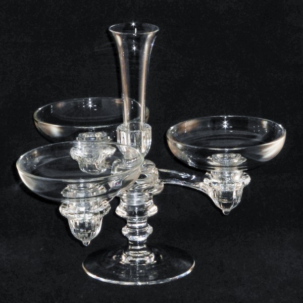 8 pc Cambridge Arms Centerpiece Epergne Sweat Meat Candleholder - 3 Vase 3 Nappy - multiple configurations