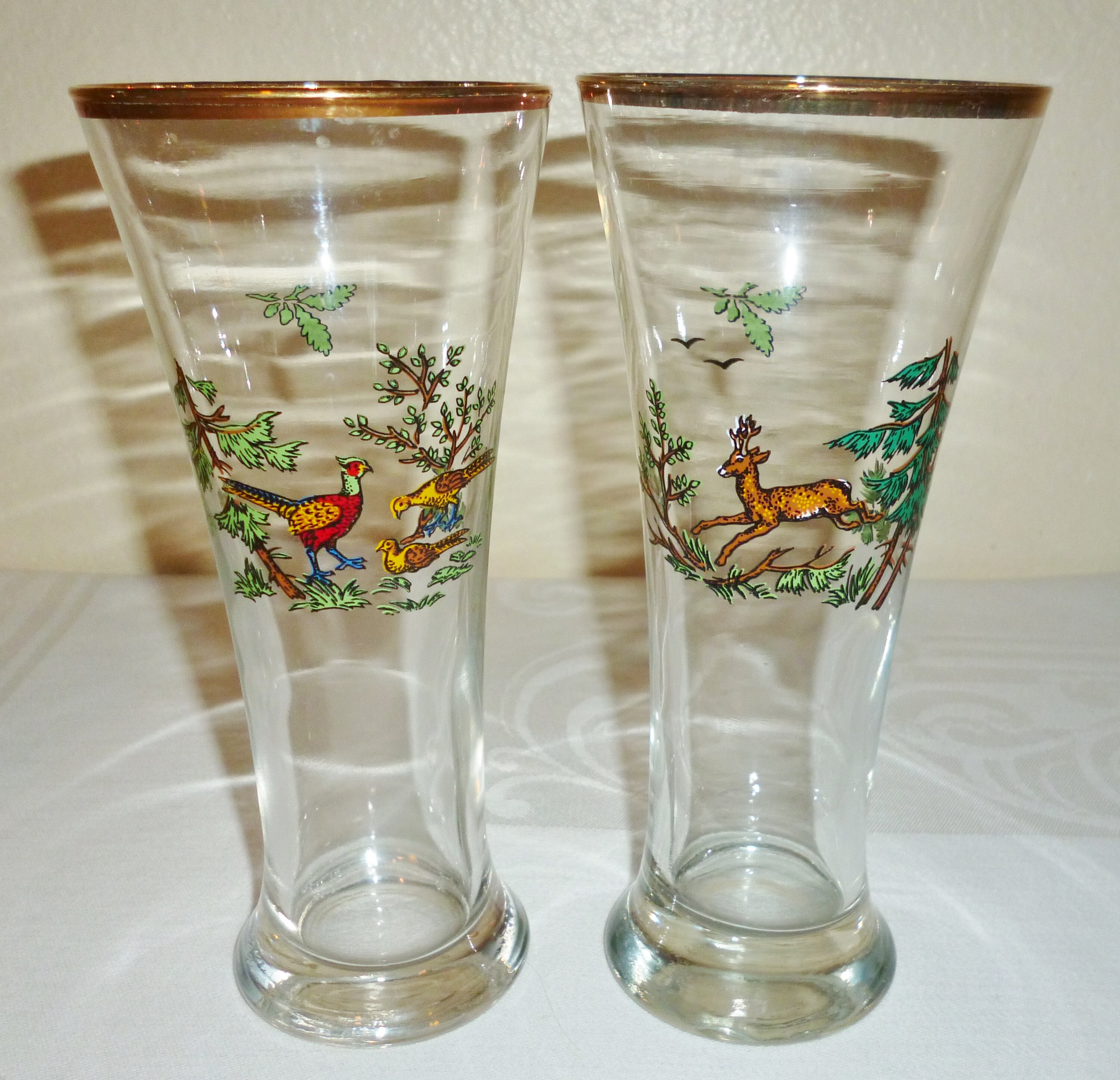 4 pcs Vintage PILSNER GLASSES Beer Fired on Decoration hunting Etsy