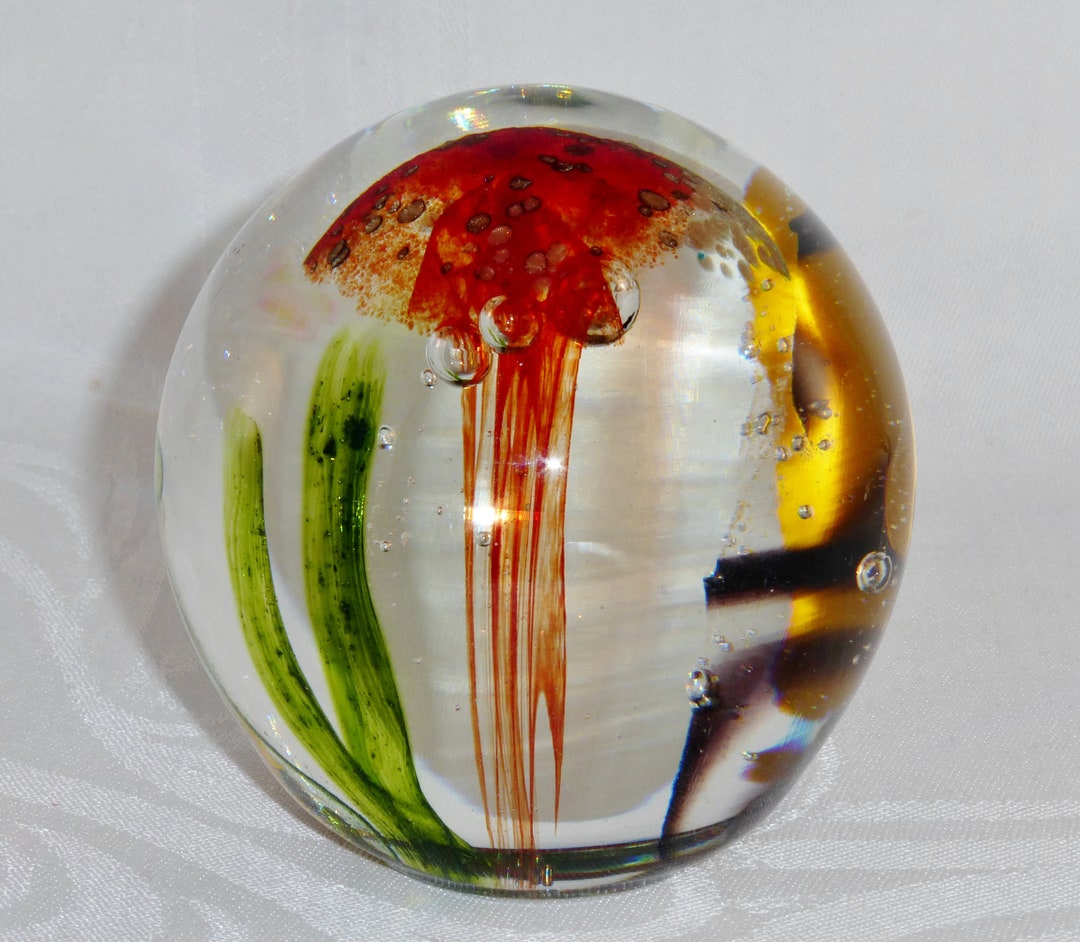 Vintage 1999 Studio Art Glass Hand Blown Paperweight 3-1/2" Artist ...