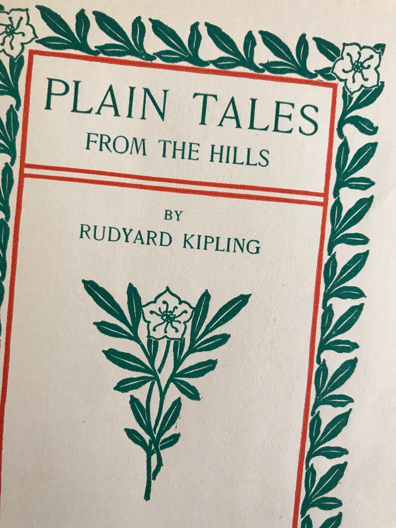 Plain Tales From the Hills by Rudyard Kipling 1900s Etsy