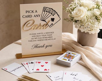 Playing Cards 'Sketch Black Image' Guestbook Sign'  Pick a Card