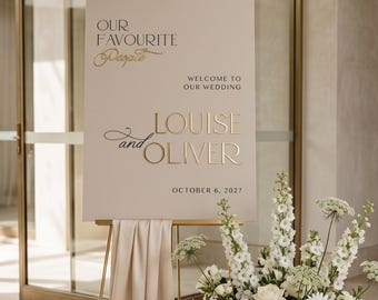 Personalised Acrylic Wedding Welcome Sign: 3D Mirror Names, A3, A2, A1