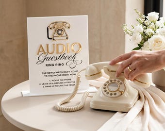 Acrylic Audio Guestbook Sign – Modern Wedding Table Decor