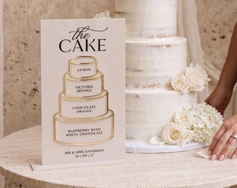 Rectangle '3D Outline' Personalised Wedding Acrylic Cake Sign