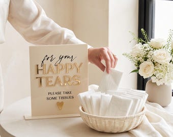 For your 'Happy Tears' Wedding Tissues Sign