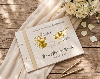 Destination Wedding Personalised Acrylic Guest Book, A4 Size