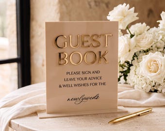 Wedding Guestbook Sign, Advice & Wishes, Luxury Modern Wedding Reception