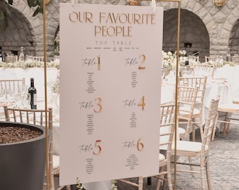 Personalised Acrylic Wedding Seating Chart with 3D Detailing, A1, A2, A3