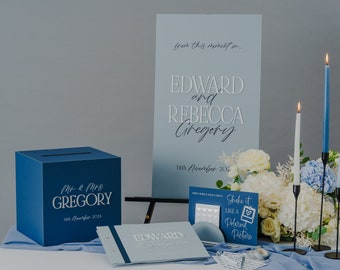 Custom Acrylic Wedding Guest Book Set: Polaroid Sign & Welcome Sign