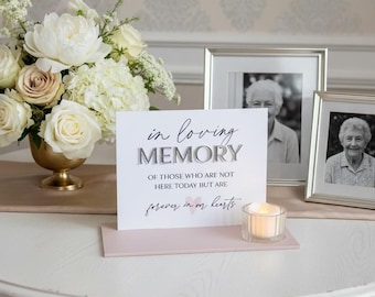 Memorial Candle Sign, In Loving Memory Remembrance Decor (inclusief led-kaars)