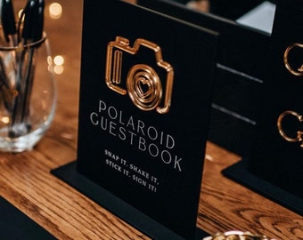 A5 Polaroid sign, Wedding Polaroid sign, Polaroid Guestbook Sign, wedding sign, Polaroid guestbook