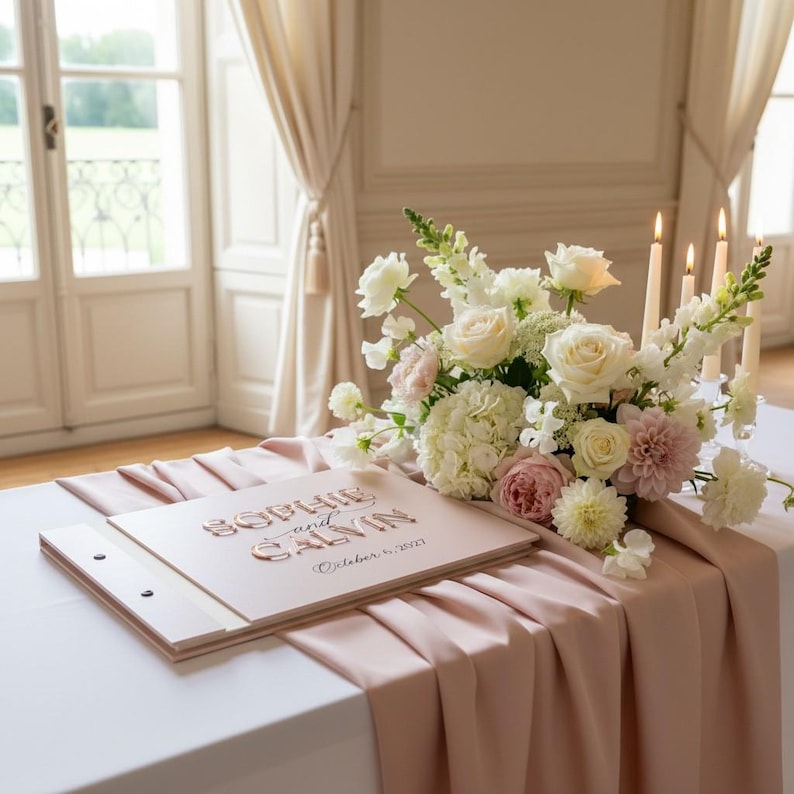 Personalised Acrylic Wedding Guestbook, Modern and Luxury Wedding Reception Book, A4 image 3