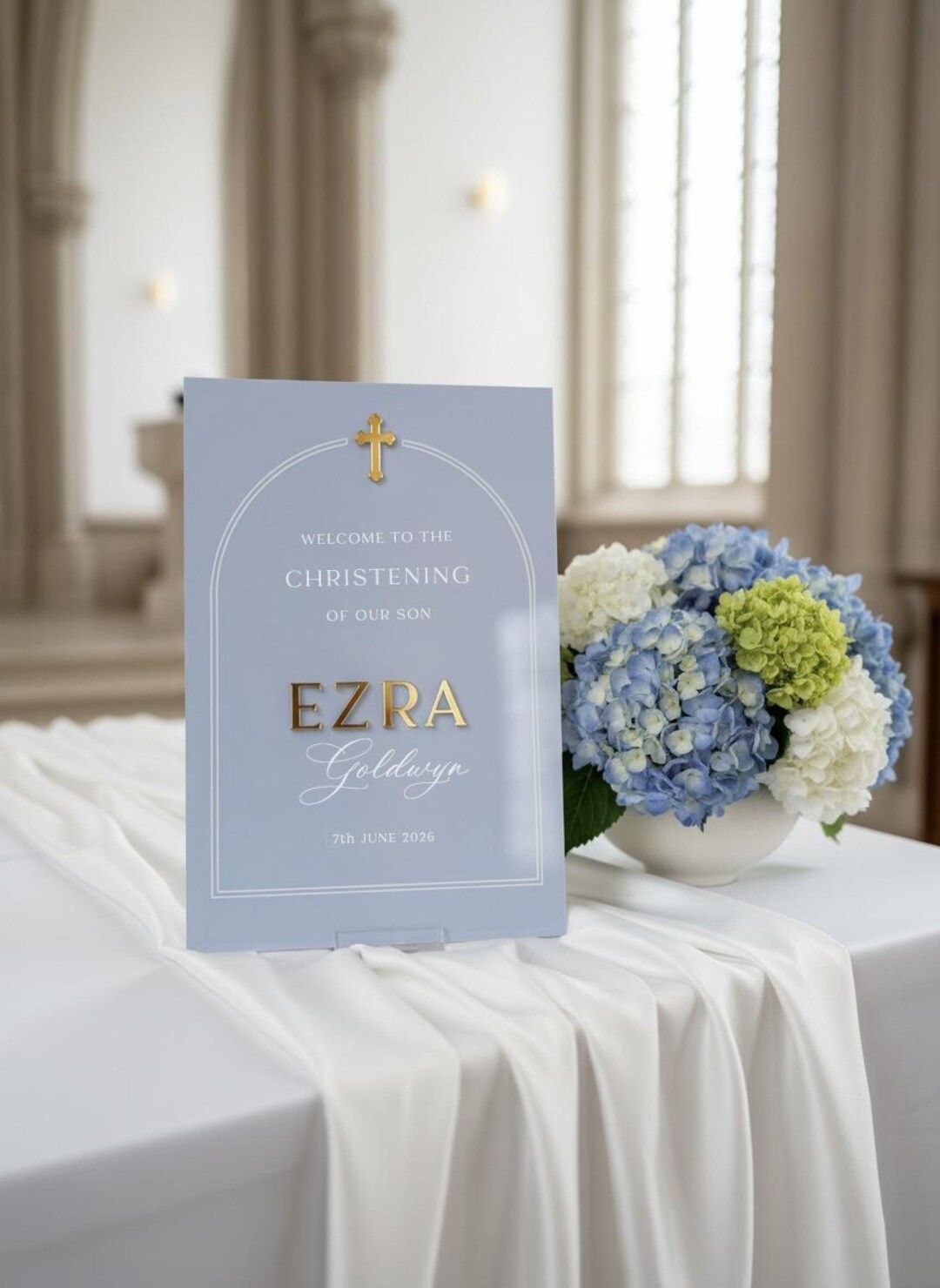 Personalised Baptism Christening Welcome Sign, 3D Mirror Lettering ...