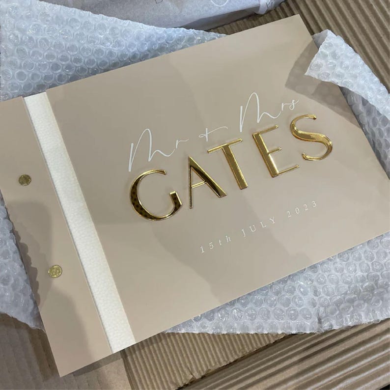 Personalised Acrylic Wedding Guestbook, Modern and Luxury Wedding Reception Book, A4 image 13
