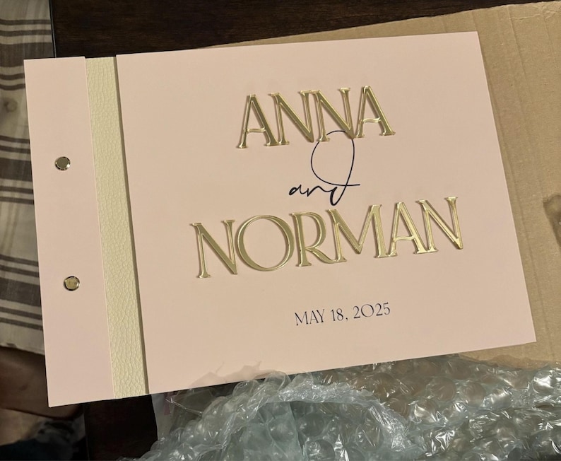 Personalised Acrylic Wedding Guestbook, Modern and Luxury Wedding Reception Book, A4 image 9