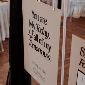 WITH QUOTE Acrylic Welcome Sign with 3D Mirror Names - Luxury Wedding Reception Signage - Personalised Wedding Welcome Sign, A1, A2, A3