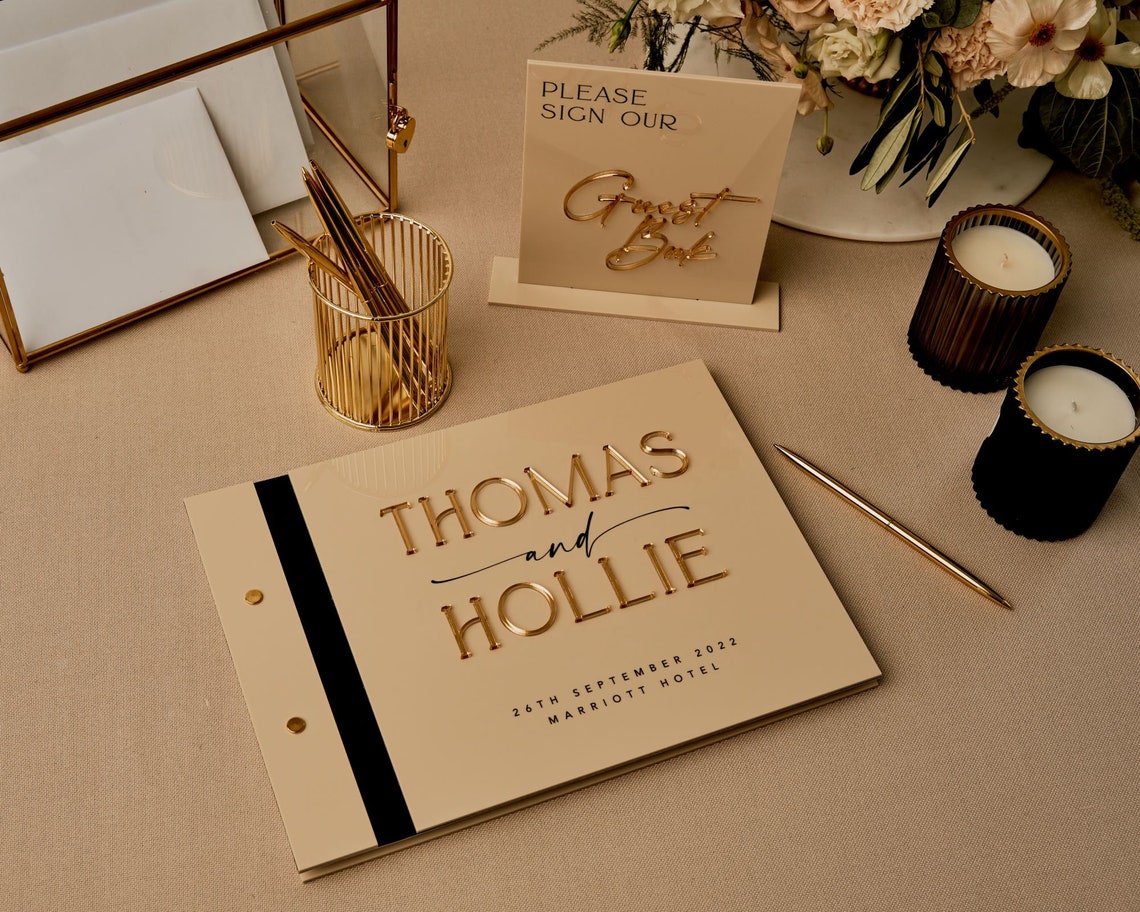 Acrylic Guestbook A4 Acrylic Guestbook Wedding Guestbook Etsy UK