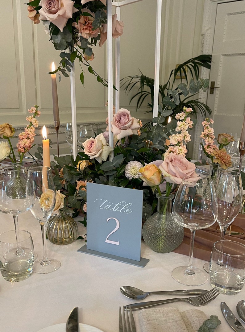 RECTANGLE Acrylic Table Numbers Wedding Table Numbers Etsy UK