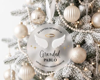 Herdenkingskerstbal | Ter nagedachtenis ornament | Acryl engelenvleugels decoratie | Kerstcadeau ter herinnering