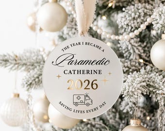 Het jaar waarin ik ambulancebroeder werd: gepersonaliseerde kerstbal 2026 | Ornament | Afstudeercadeau | NHS-herinnering
