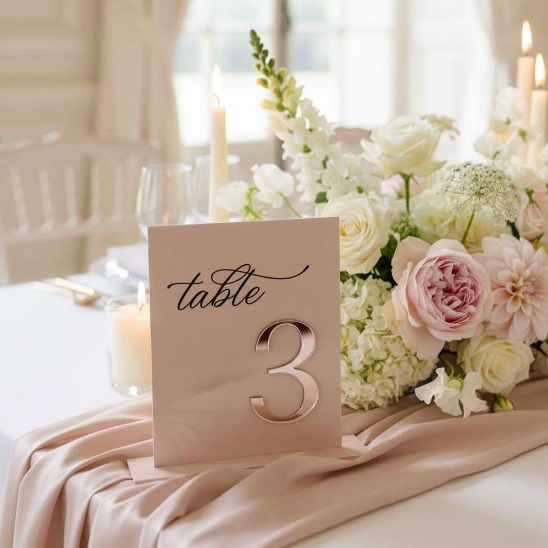 Rectangle Acrylic Table Numbers, Wedding Decor, A5 - Etsy
