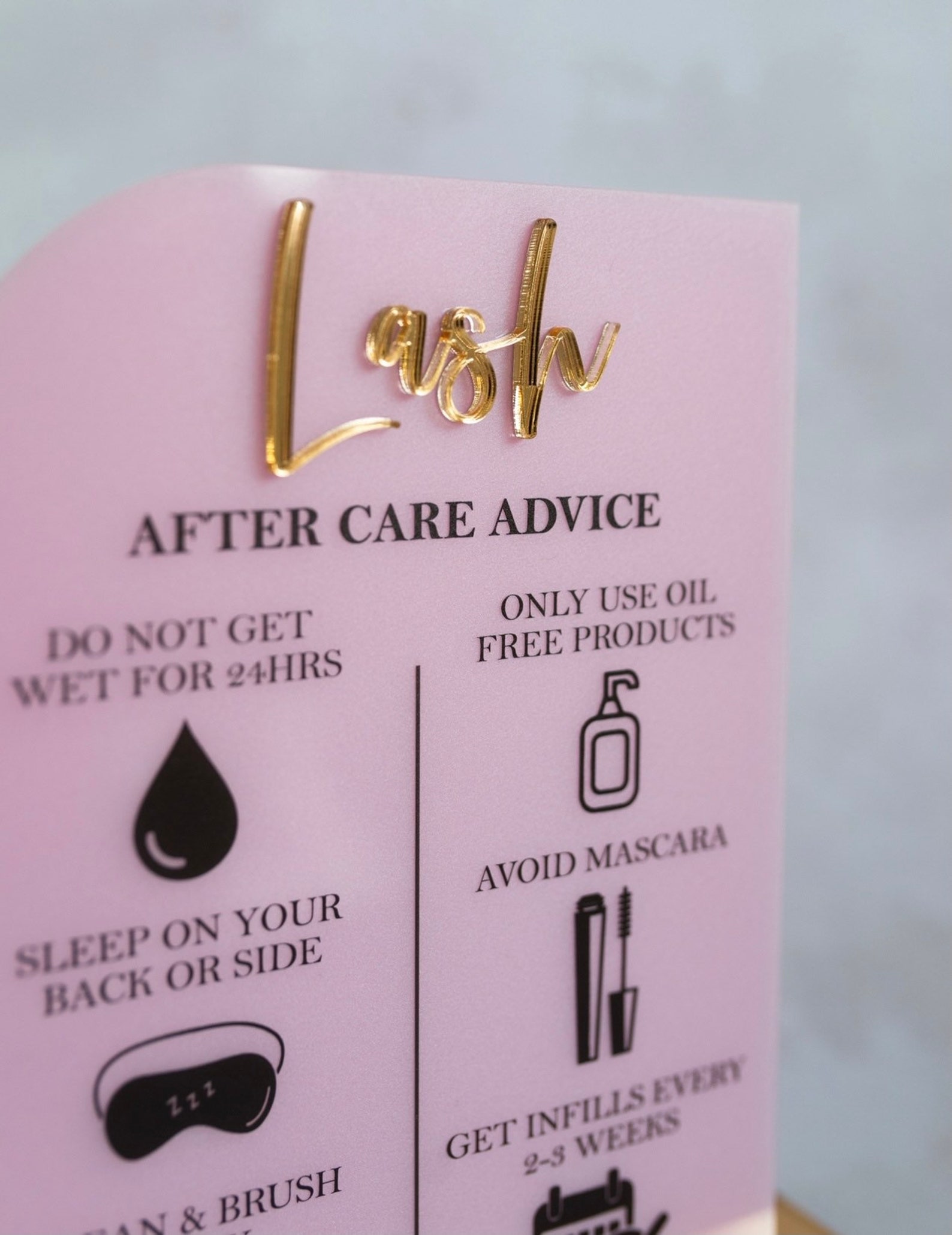 Full Acrylic After Care Sign Salon Sign Lash Care Brow Etsy