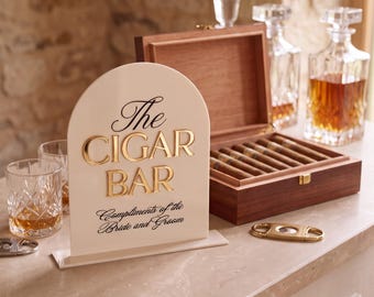 Cigar Bar, Acrylic Wedding Sign