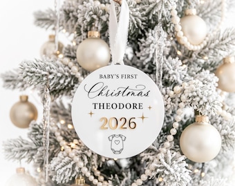 Gepersonaliseerd kerstornament voor de eerste kerst van je baby | Kerstbal met babynaam | Acryl babyherinnering | Kraamcadeau