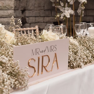 Laser Cut Top Table Sign, top Table Sign, mr&mrs sign, Wedding signs, acrylic wedding signs