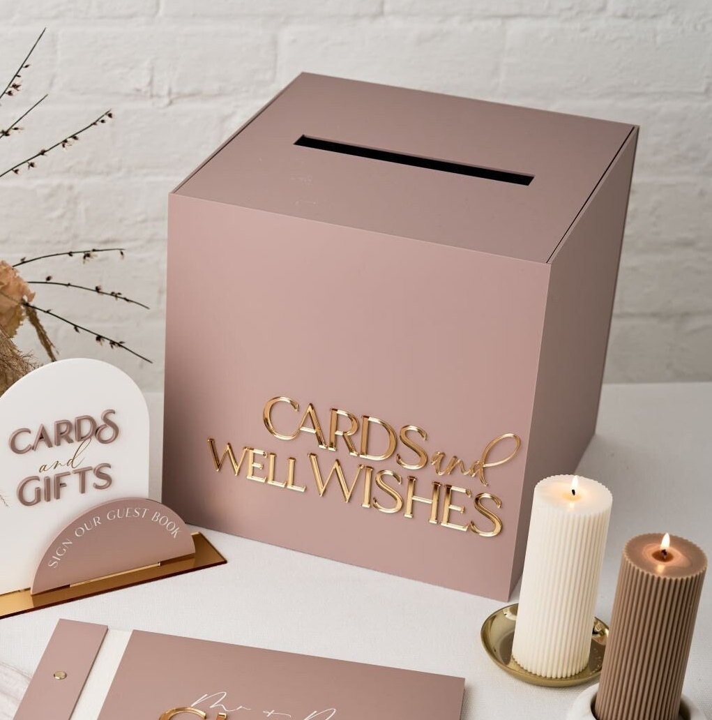 Gift Card Box Wedding Envelope Box Elegant Party Favors Money Storage Box  Envelop Card Box Greeting Card Box for Graduation Wedding Birthday Style B  