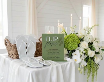 Flip Flop Sign, For your Dancing Feet, Acrylic Wedding Signage, Wedding Decor, A5
