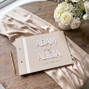 Personalised Acrylic Wedding Guestbook, Modern Luxury Wedding Reception Book, A4 image 4