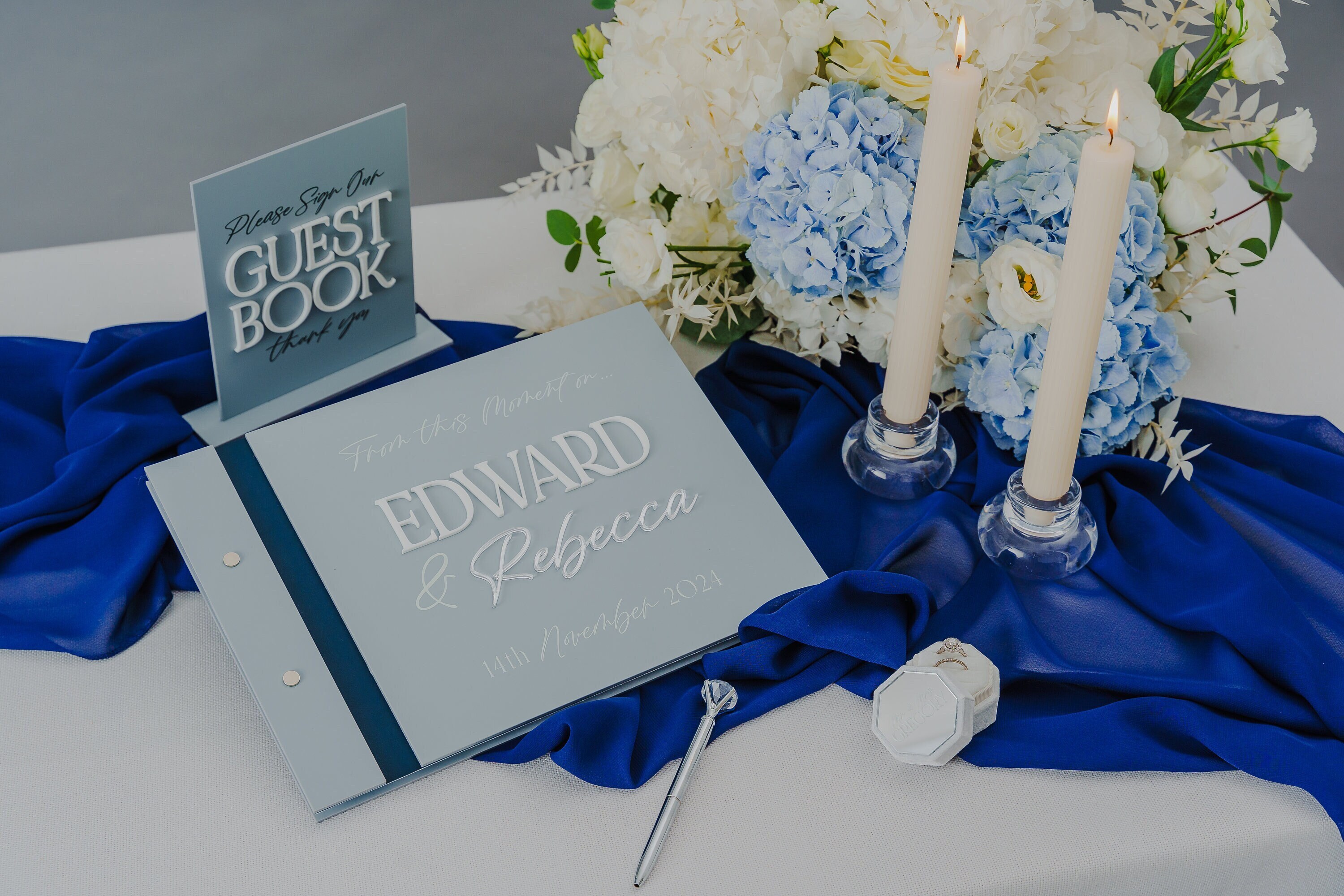 DUO SET - Acrylic Guestbook + Guestbook sign, Wedding Guestbook, Personalised Guestbook,  Polaroid Guestbook, please sign our guestbook